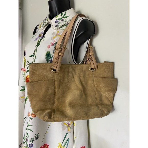 Michael Kors Tan Medium Suede Leather Tote Bag - Picture 10 of 16